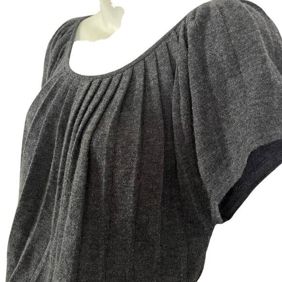 Ann Taylor Loft Womens Gray Wool Blend Pleated Blouson Sweater Dress Knit sz M - Picture 10 of 16